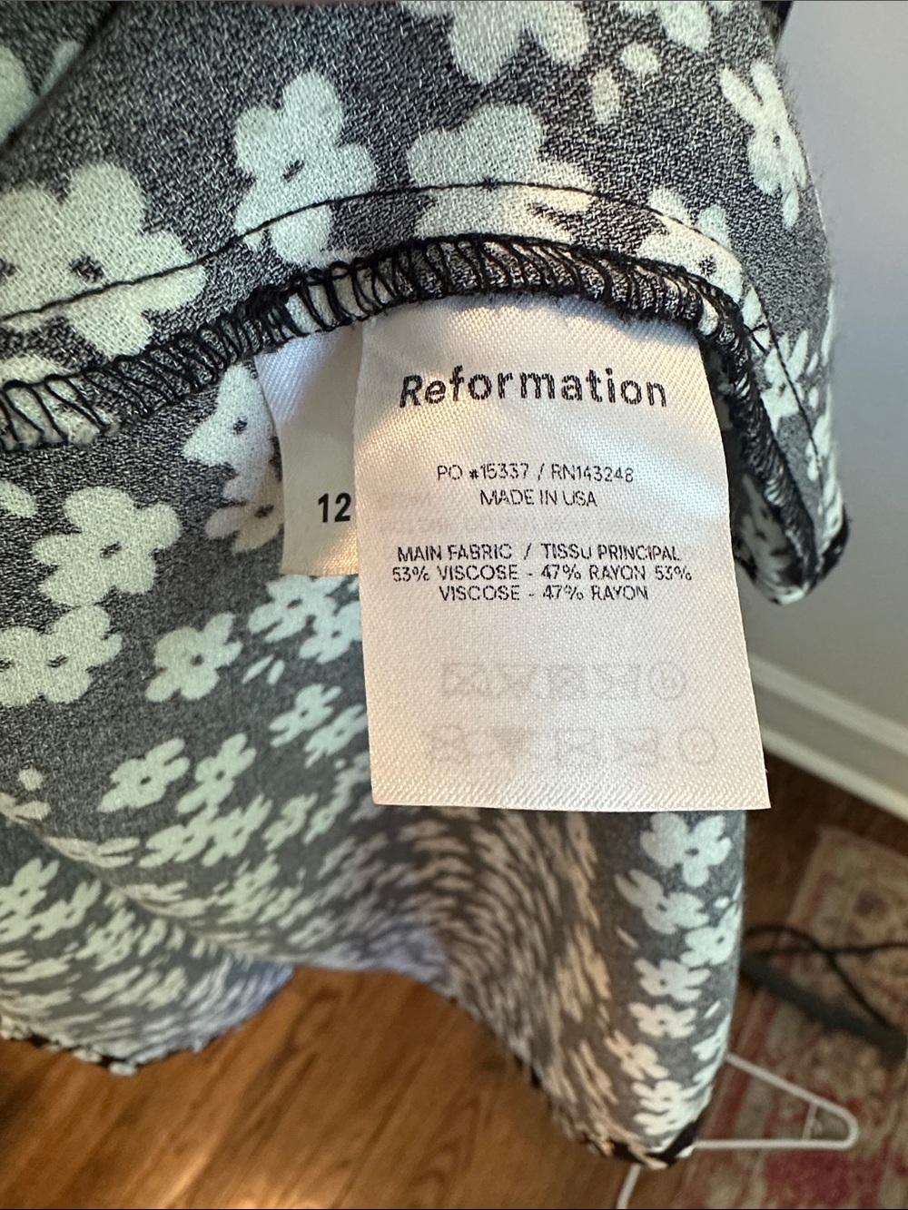 Women's Reformation Black Floral Midi Skirt - Daisy Print - Picture 2 of 3